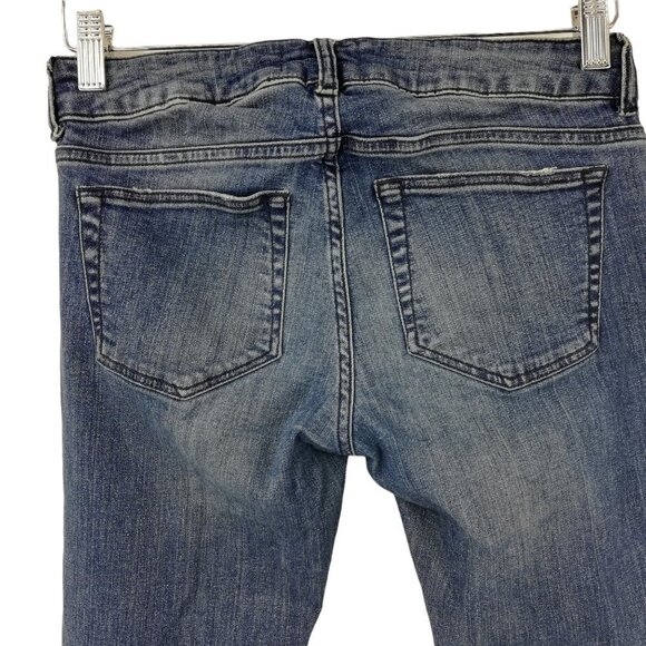 The Kooples Short Fit Distressed Skinny Jeans Size 28 Stretch Medium Wash Skull - Picture 7 of 12